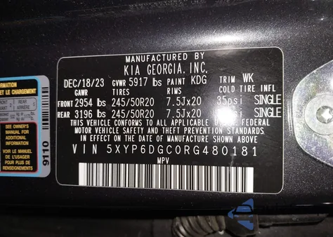 2024 Kia Telluride S из США, поврежденный, VIN 5XYP6DGC0RG480181